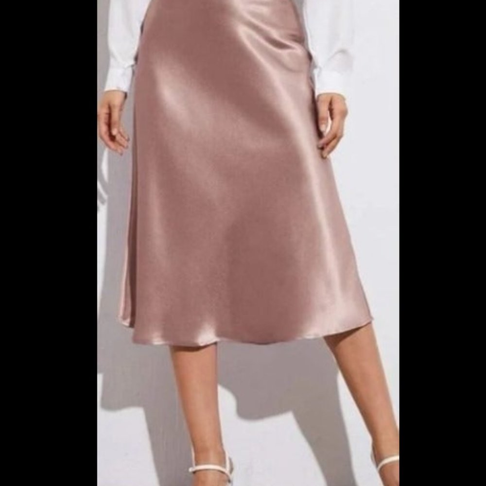 Pink Satin Skirt